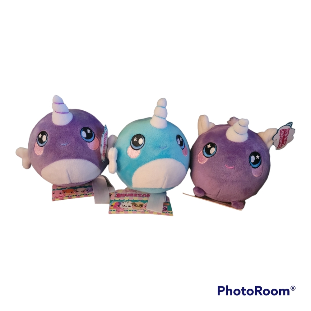 Sqeezeamals, narwhal, Unicorn, narwhal, blue, purple